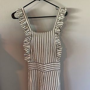 Free Press Ruffled and Striped Jumpsuit
